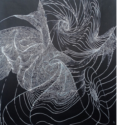 Schilderij getiteld "Transcendent Waves" door Abhishek Pandey, Origineel Kunstwerk, Acryl