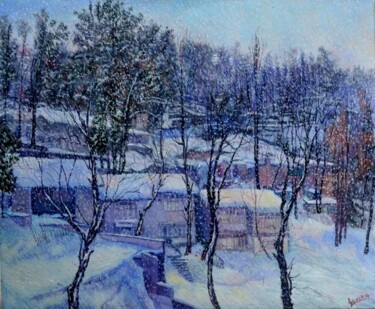 Painting titled "Chilled winter again" by Abid Khan, Original Artwork, Oil