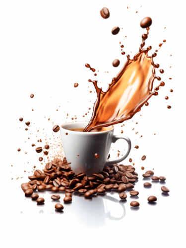 Digital Arts titled "coffee gravity" by Abreu, Original Artwork, 2D Digital Work