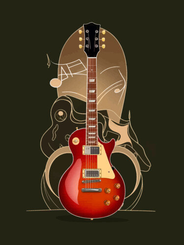 "Classic red guitar" başlıklı Dijital Sanat Abreu tarafından, Orijinal sanat, 2D Dijital Çalışma