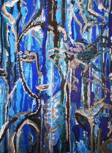 Tekening getiteld "Bleue" door Abricodéal Îles, Origineel Kunstwerk, Acryl