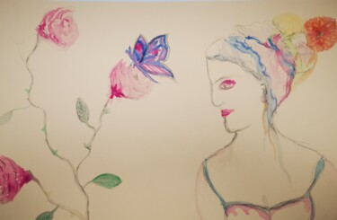 Malerei mit dem Titel "Roses" von Abricodéal Îles, Original-Kunstwerk, Acryl