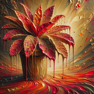 Artes digitais intitulada "Crimson Solace" por Abstract Bliss, Obras de arte originais, Pintura digital