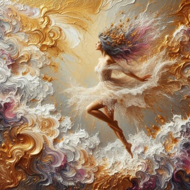 Digitale Kunst mit dem Titel "Dancing Among Clouds" von Abstract Bliss, Original-Kunstwerk, Digitale Malerei