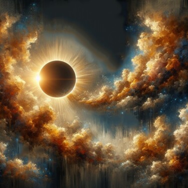 Цифровое искусство под названием "Solar Eclipse" - Abstract Bliss, Подлинное произведение искусства, Цифровая живопись