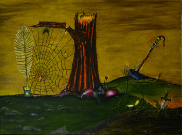 Картина под названием "Одна встреча" - Acheron Hock, Подлинное произведение искусства, Масло
