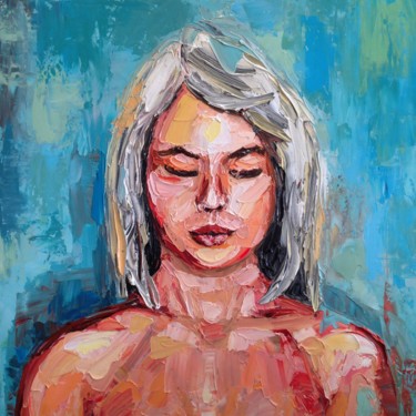 Картина под названием "Blonde" - Achille Chiarello, Подлинное произведение искусства, Масло