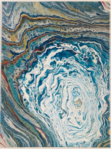 Pittura intitolato "swirl sea" da Soukayna Achou, Opera d'arte originale, Acrilico