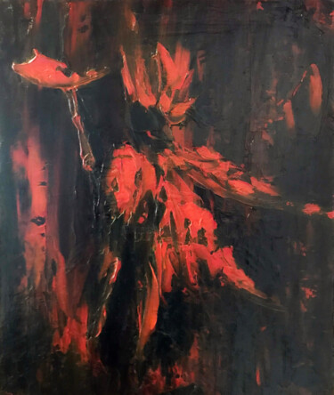 Malerei mit dem Titel "Abstrait/Soir de Ca…" von Joelle Gerardy-Dubart, Original-Kunstwerk, Acryl