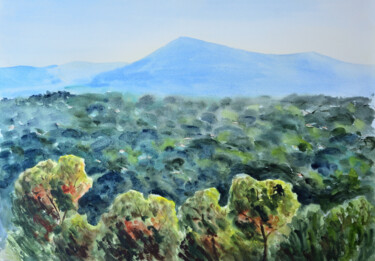 Ζωγραφική με τίτλο "Provence, Pic des C…" από Alain Crousse (ACWATERCOLORS), Αυθεντικά έργα τέχνης, Ακουαρέλα