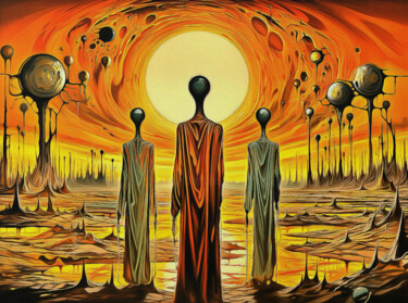 Pittura intitolato "three wise men" da Adam Laabs, Opera d'arte originale, Olio