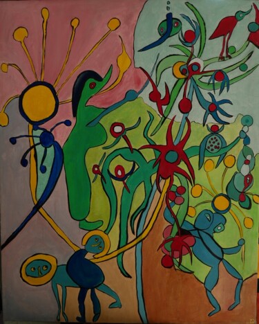 Картина под названием "Migration" - Adam Nidzgorski, Подлинное произведение искусства, Гуашь Установлен на Деревянная рама д…