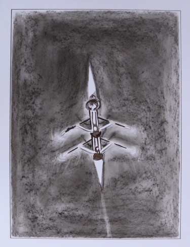 图画 标题为“Aviron” 由Adam Spinosa, 原创艺术品, 木炭