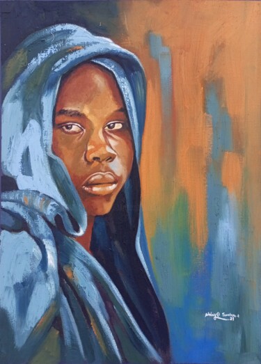 Картина под названием "Fearless Anticipati…" - Adebayo Temitop Emmanuel, Подлинное произведение искусства, Масло