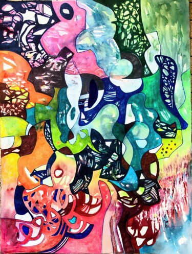 "Abstraction L5" başlıklı Tablo Adel Najah tarafından, Orijinal sanat, Suluboya