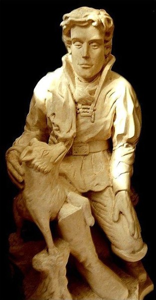「JEAN DE LA FONTAINE…」というタイトルの彫刻 Adonis-Charlesによって, オリジナルのアートワーク, ストーン