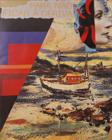 Collages titled "À deriva" by Adriana Benatti, Original Artwork, Collages Mounted on Cardboard