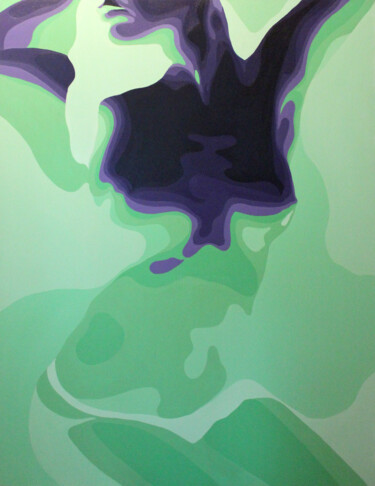 Malarstwo zatytułowany „lonely girl in green” autorstwa Adriana Bogdanova, Oryginalna praca, Olej