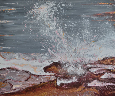 Peinture intitulée "Breaking Waves 2, O…" par Adriana Dziuba, Œuvre d'art originale, Acrylique