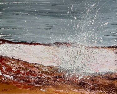 Schilderij getiteld "Breaking Waves #1" door Adriana Dziuba, Origineel Kunstwerk, Acryl