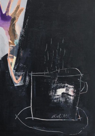 Pittura intitolato "Morning Coffee" da Adriana Ilin Tomici, Opera d'arte originale, Olio