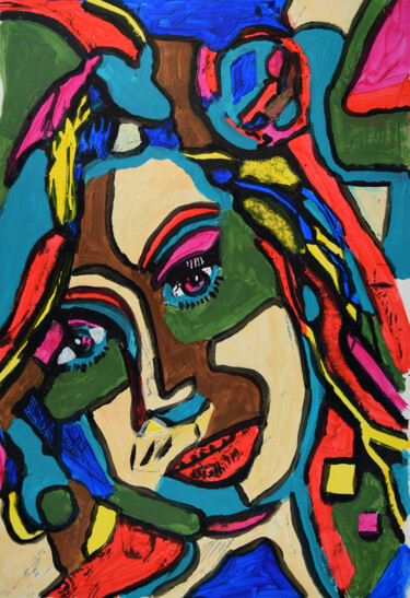 Pittura intitolato "Amy" da Henk Adriani, Opera d'arte originale, Acrilico