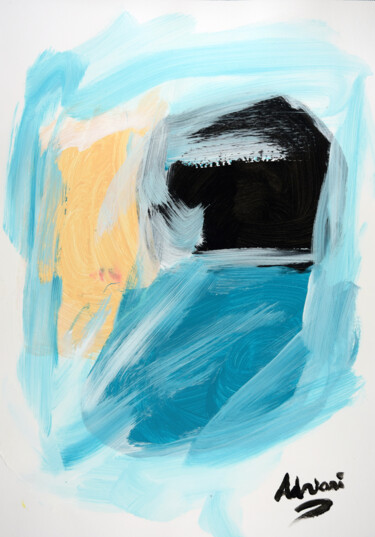 Pittura intitolato "acrylic on paper 29…" da Henk Adriani, Opera d'arte originale, Acrilico