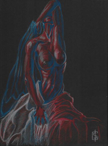 Dessin intitulée "La Marianne en 3 co…" par Adrien Cambien, Œuvre d'art originale, Crayon