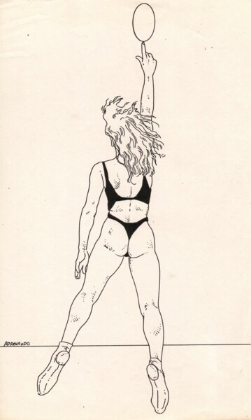 「Desenho」というタイトルの描画 Adrovando Claroによって, オリジナルのアートワーク, インク