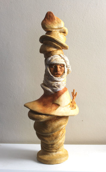 Escultura titulada "Le Prince du Désert" por Adyne Gohy, Obra de arte original, Terracota