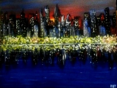 "Sunset in the city." başlıklı Tablo Adriana Strenger tarafından, Orijinal sanat, Akrilik