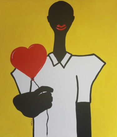 Картина под названием "Spread love" - Aeidy Kassimba, Подлинное произведение искусства, Акрил