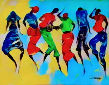 Цифровое искусство под названием "Happy people" - Aeidy Kassimba, Подлинное произведение искусства, Цифровая живопись