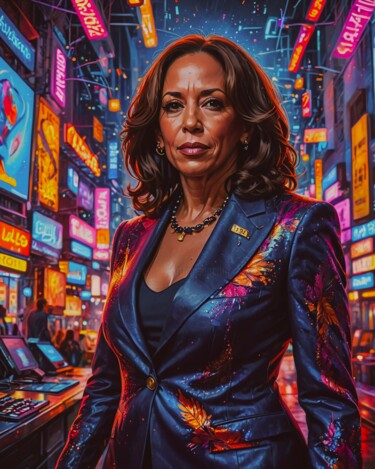 Digital Arts titled "Kamala Harris" by Aeidy Kassimba, Original Artwork, Digital Painting