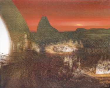Pittura intitolato "Astral Voyage: The…" da Aeon, Opera d'arte originale, Olio Montato su Telaio per barella in legno