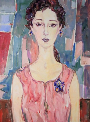 Painting titled "WOMAN 111 / FAINA /" by Vale Ovchinnikov, Original Artwork, Oil