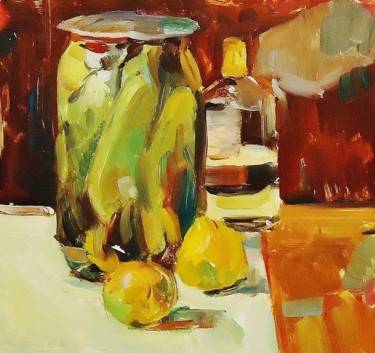 Painting titled "STILL LIFE WITH PIC…" by Vale Ovchinnikov, Original Artwork, Oil