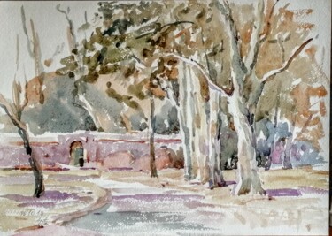 Painting titled "Parc de la Citadelle" by Alexandra Afanassieva, Original Artwork, Watercolor