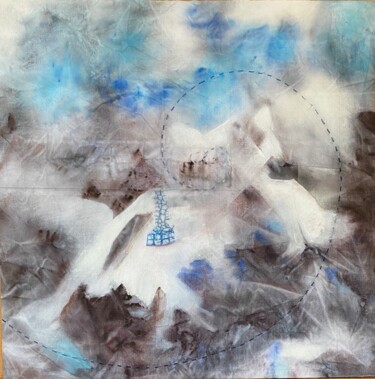 Pintura titulada "Glaciers" por Afke Van Mansum, Obra de arte original, Acrílico Montado en Panel de madera