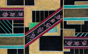 Картина под названием "Streets of Manhattan" - Afsaneh Vollmer, Подлинное произведение искусства, Акрил