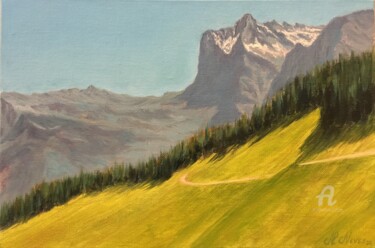 Pittura intitolato "Swiss Alps - Oil on…" da Alexandre George, Opera d'arte originale, Olio