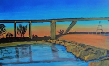 Peinture intitulée "le pont du viaduc" par Agl, Œuvre d'art originale, Acrylique Monté sur Châssis en bois