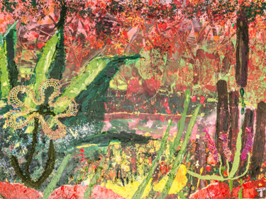 Schilderij getiteld "Lace jungle" door Terri, Origineel Kunstwerk, Acryl