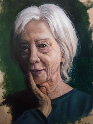 Painting titled "Fernanda Montenegro" by Agnelo Andrade, Original Artwork, Oil