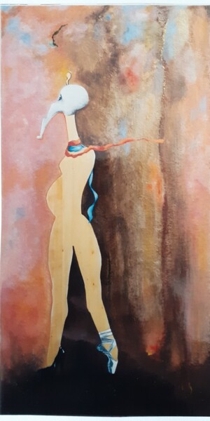 Painting titled "Le personnage, La C…" by Agnès Bollé (AGNES), Original Artwork, Oil