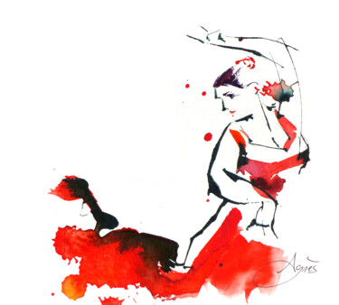 제목이 "Duende"인 미술작품 Agnès Grégis (Au pinceau dansant)로, 원작, 수채화
