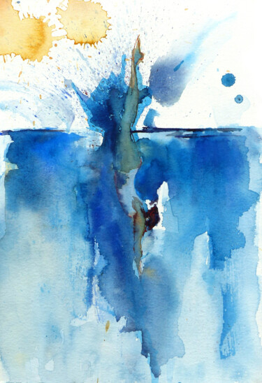 제목이 "Le Plongeon"인 미술작품 Agnès Grégis (Au pinceau dansant)로, 원작, 수채화