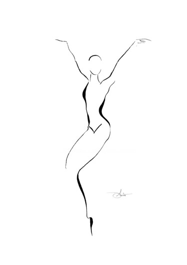 Dibujo titulada ""Un minimum d'expli…" por Agnès Grégis (Au pinceau dansant), Obra de arte original, Tinta