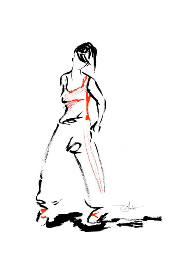 Arts numériques intitulée "Entrez dans la danse" par Agnès Grégis (Au pinceau dansant), Œuvre d'art originale, Encre
