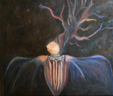 Painting titled "hybridation" by Agnès M, Original Artwork, Oil
